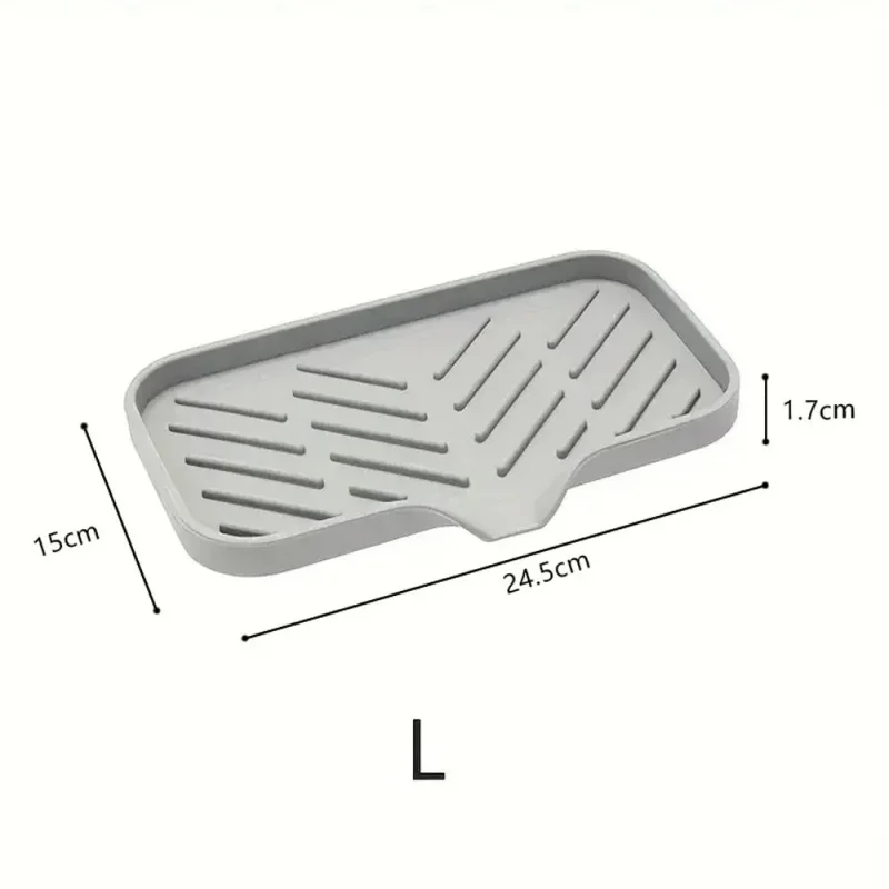 1pcs Sink Silicone Tray With Drain Soap Sponge Storage Holder Countertop Sink Scrubber Brush Soap Storage Rack Kitchen Organizer