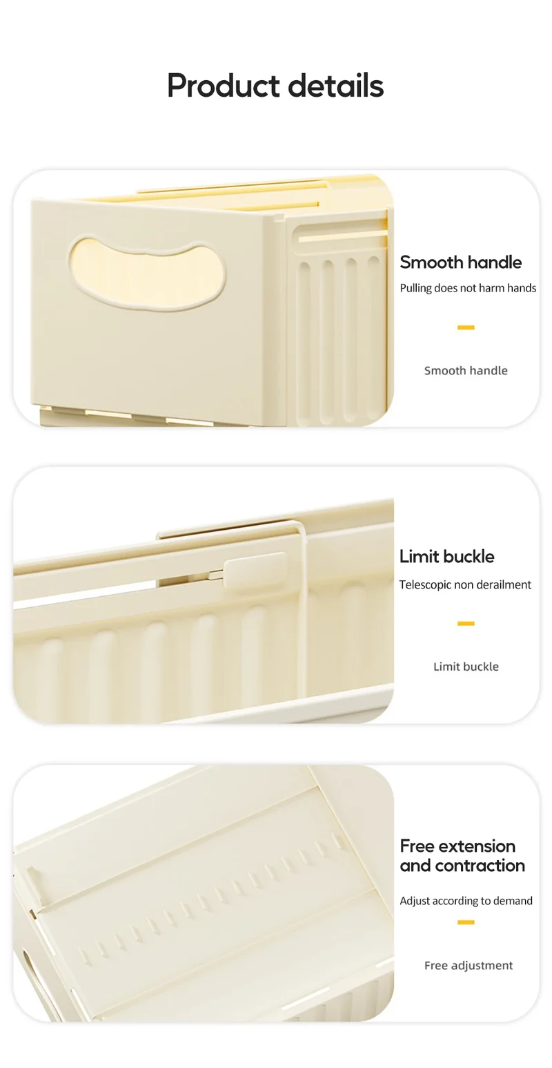 Kitchen Storage Box Retractable Multifunctional Storage Basket Cabinet Desktop Snack Spice Storage Box Fridge Kitchen Organizer