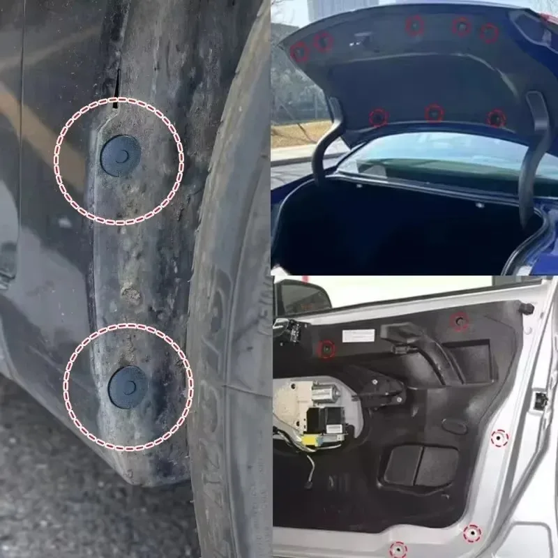 Car 8mm/6mm Hole Plastic Rivets Fastener Push Clip Black Auto Vehicle Door Trim Panel Retainer Fastener Clip Car Accessories