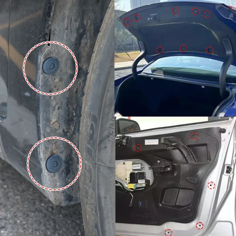 Car 8mm/6mm Hole Plastic Rivets Fastener Push Clip Black Auto Vehicle Door Trim Panel Retainer Fastener Clip Car Accessories