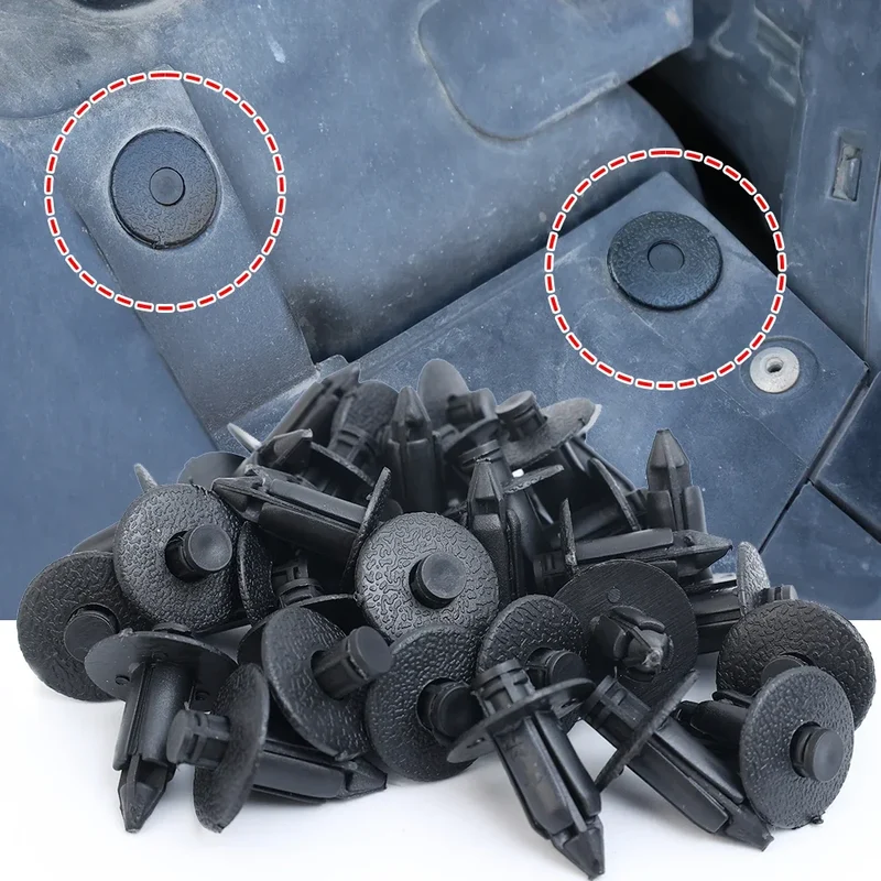 Car 8mm/6mm Hole Plastic Rivets Fastener Push Clip Black Auto Vehicle Door Trim Panel Retainer Fastener Clip Car Accessories