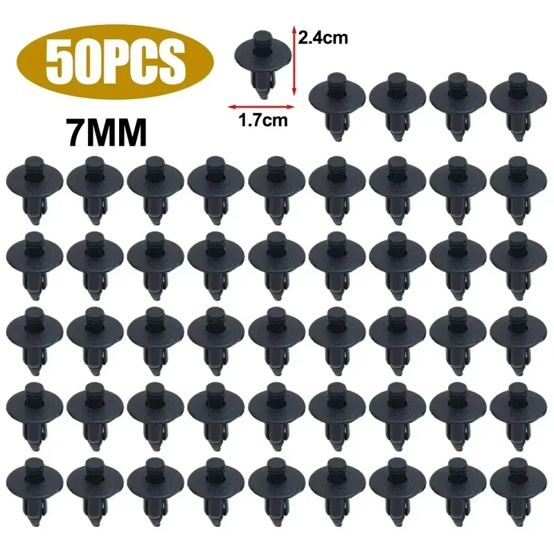 Car 8mm/6mm Hole Plastic Rivets Fastener Push Clip Black Auto Vehicle Door Trim Panel Retainer Fastener Clip Car Accessories