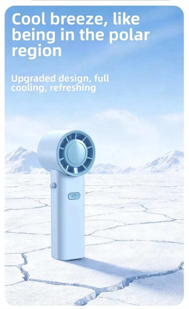 Mini Portable Neck Fan Foldable USB Rechargeable Handheld Fan Hands-Free Cooling for Travel Outdoor Summer