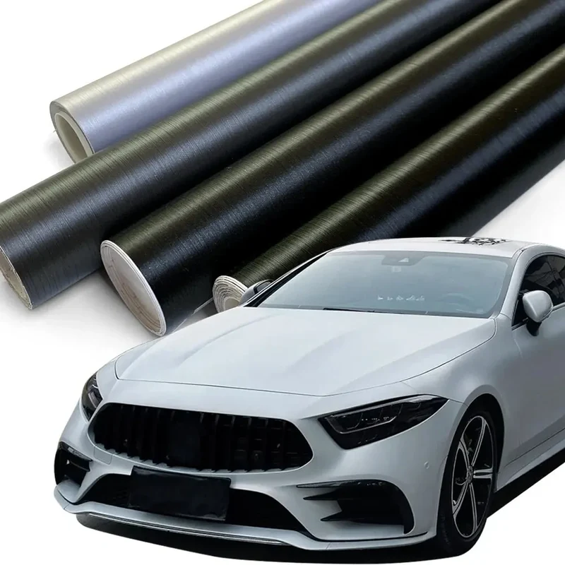 Car Stickers Brushed Aluminum Vinyl Film Car Wrapping Waterproof Air Free Bubble Decal Stickers for Motorcycle Car Accessories