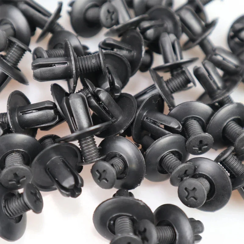 20-100pcs Plastic Rivets Fasteners Screw 8mm Car Bumper Fender Trim Panel Retainer Fasteners Clips Car Accessories