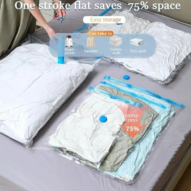 3/5pcs Travel Compression Bags, Travel Essentials Vacuum Storage Bags Space Saving Bags for Suitcases Organizer For Clothes