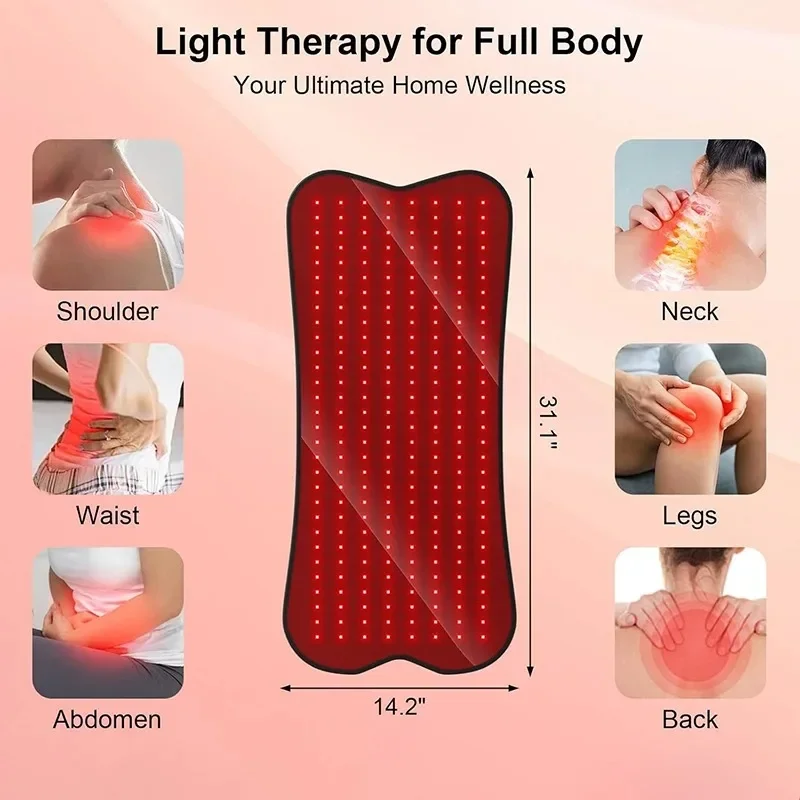 210pcs LED Bead Red Light Belt Red Infrared Light Therapy Pad LED Beauty Devices for Face and Body Back Knee Hands Feet Relief