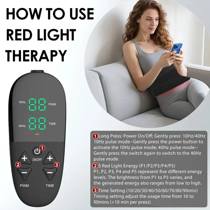 210pcs LED Bead Red Light Belt Red Infrared Light Therapy Pad LED Beauty Devices for Face and Body Back Knee Hands Feet Relief