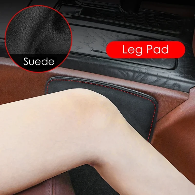 Comfortable Suede Car Pillow Car Knee Pad Auto Cushion Elastic Memory Foam Leg Pad Headrest In The Car Accessories