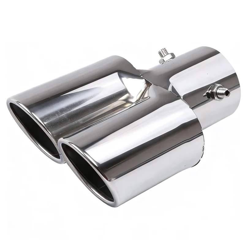Universal Dual Exhaust Tip Stainless Steel Slant Cut Tip for Car Exhaust Pipe Extension Modification Decoration Muffler Tailpipe