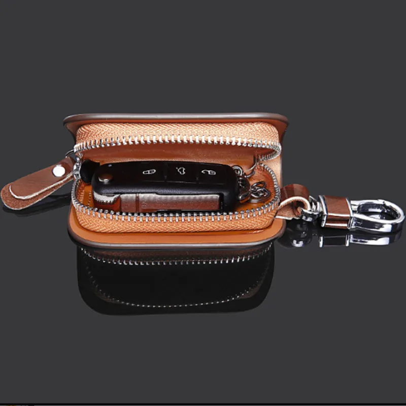 Universal Car Key Bag Cover Case Leather Key Wallet For Opel Chevrolet Jeep Hyundai Ford Mazda Nissan Infiniti Car Accessories