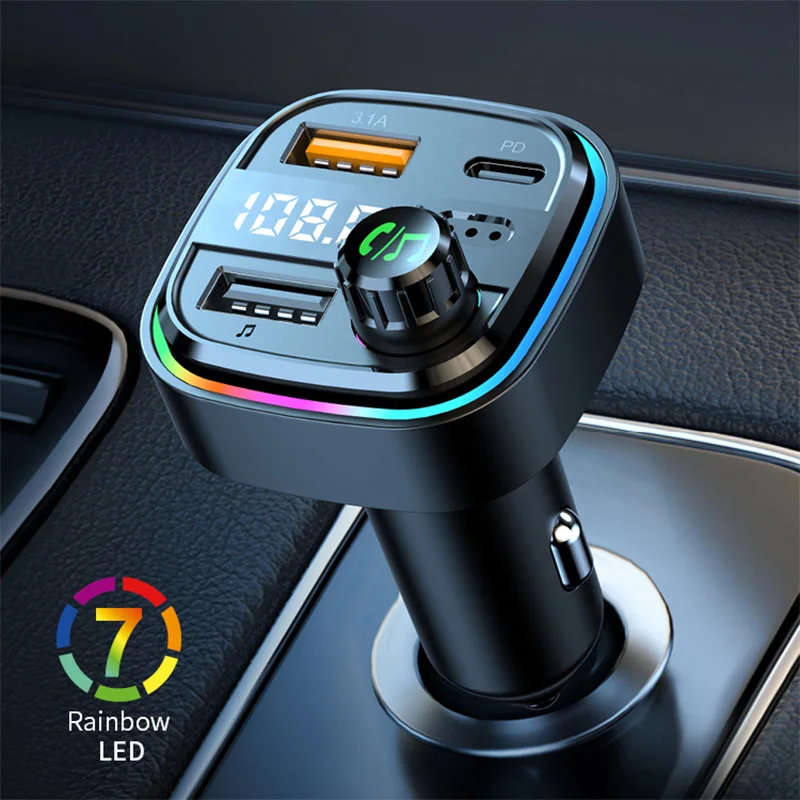 Newest C26 Bluetooth 5.0 FM Transmitter Handsfree Car Radio Modulator MP3 Player USB Super Quick Charge Adapter Car Accessories