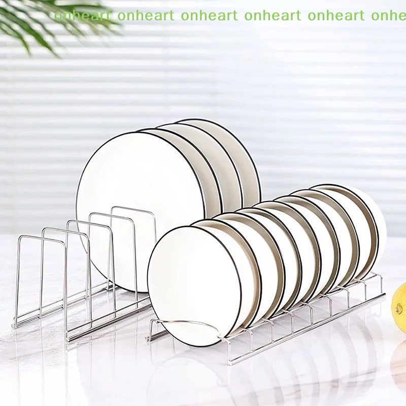 Stainless Steel Dish Draining Rack Kitchen Pot Lid Plates Storage Racks Multipurpose Shelf Bowl Drying Holder Kitchen Organizer