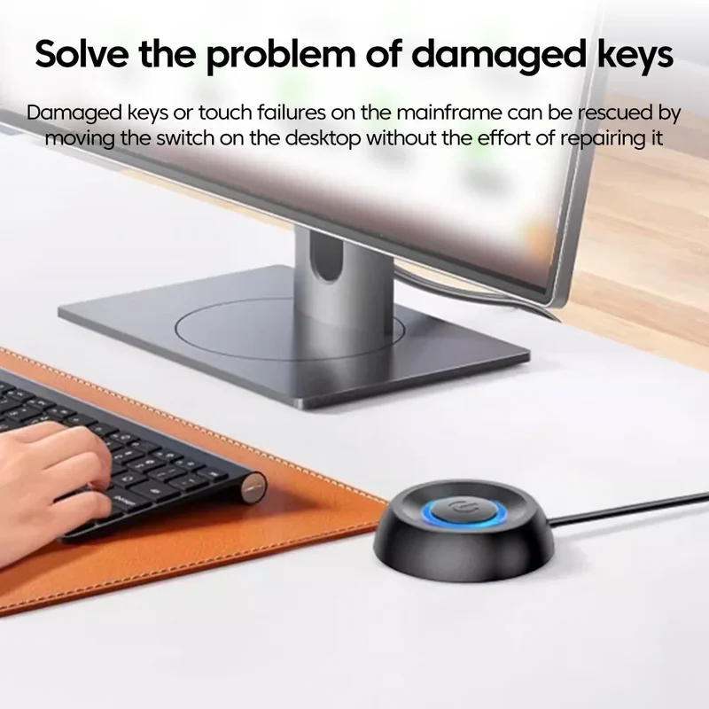 2M Desktop Computer Power Switch PC Motherboard External Desktop Start Power On/Off Button Extension Cable for Home Office