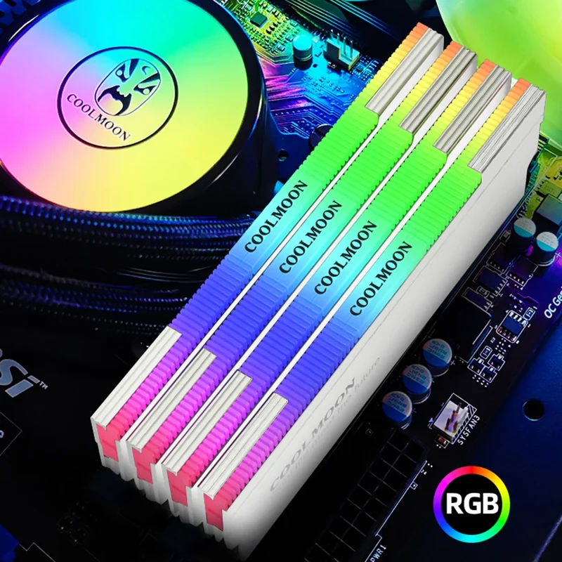 1-4PCS RAM Heatsink Radiator 5V 3PIN ARGB PC Memory Cooling Vest Addressable Heat Sink Cooler for DDR3 DDR4 DDR5 Desktop PC Ram