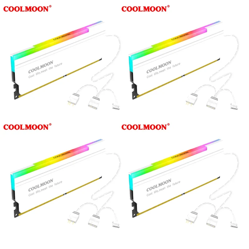 1-4PCS RAM Heatsink Radiator 5V 3PIN ARGB PC Memory Cooling Vest Addressable Heat Sink Cooler for DDR3 DDR4 DDR5 Desktop PC Ram