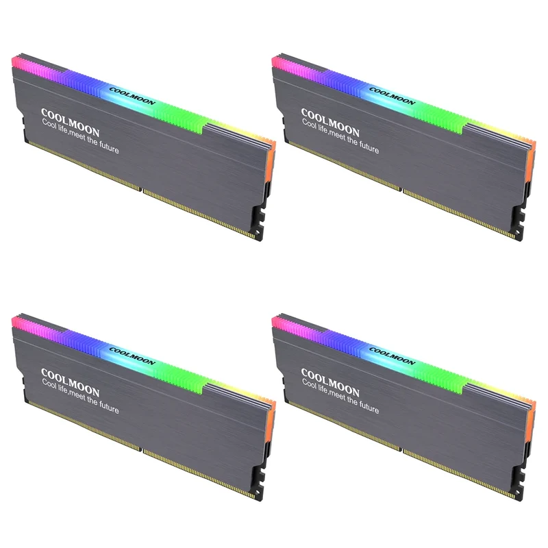 1-4PCS RAM Heatsink Radiator 5V 3PIN ARGB PC Memory Cooling Vest Addressable Heat Sink Cooler for DDR3 DDR4 DDR5 Desktop PC Ram