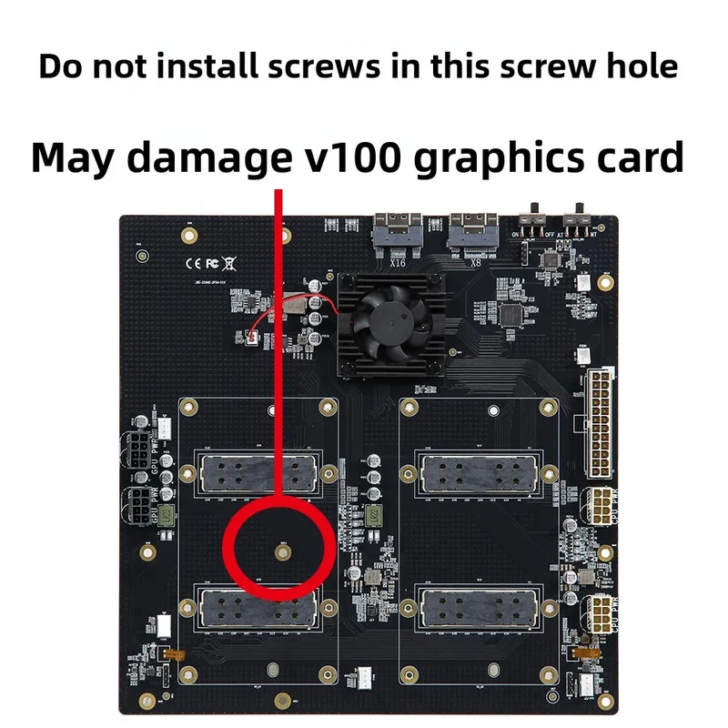SXM2 for NVIDIA V100 GPU Adapter Board Card NVLink 300G 4-Port 4‑Way / Dual-Card Dual-Channel Pass-Through Expansion Backplane