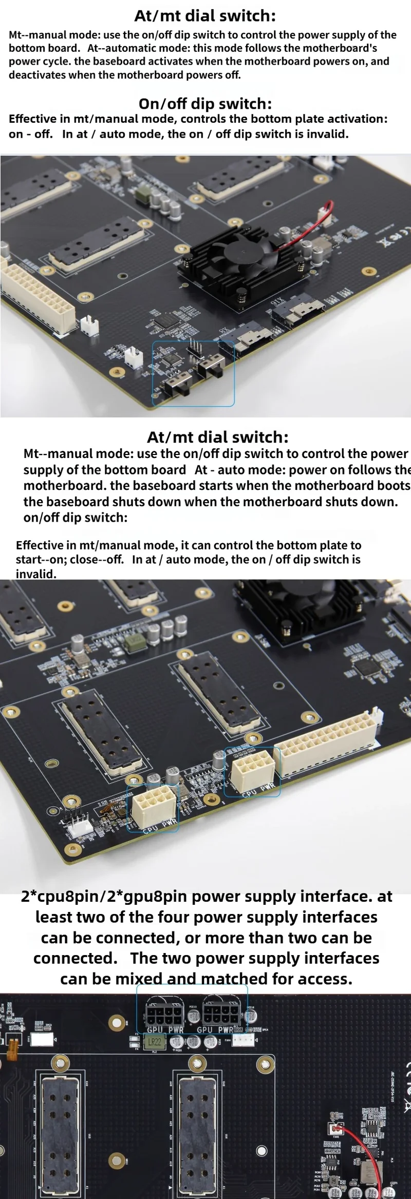 SXM2 for NVIDIA V100 GPU Adapter Board Card NVLink 300G 4-Port 4‑Way / Dual-Card Dual-Channel Pass-Through Expansion Backplane
