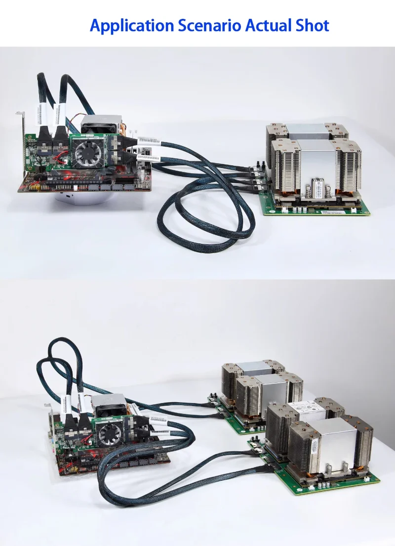 SXM2 for NVIDIA V100 GPU Adapter Board Card NVLink 300G 4-Port 4‑Way / Dual-Card Dual-Channel Pass-Through Expansion Backplane