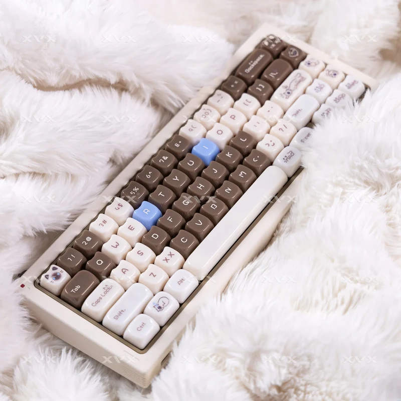 XVX 148 Keys Cat Theme Keycaps MAO Profile Key Cap Korean Glossy Cute Keycap for Keyboard 61 64 68 78 87 96 98 104 108
