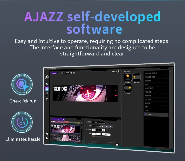 AJAZZ AKP02 9.2inch DIY IPS Secondary Screen 1920*464HD Wired USB Comprehensive Monitoring Multiple Custom Designs for Laptop PC