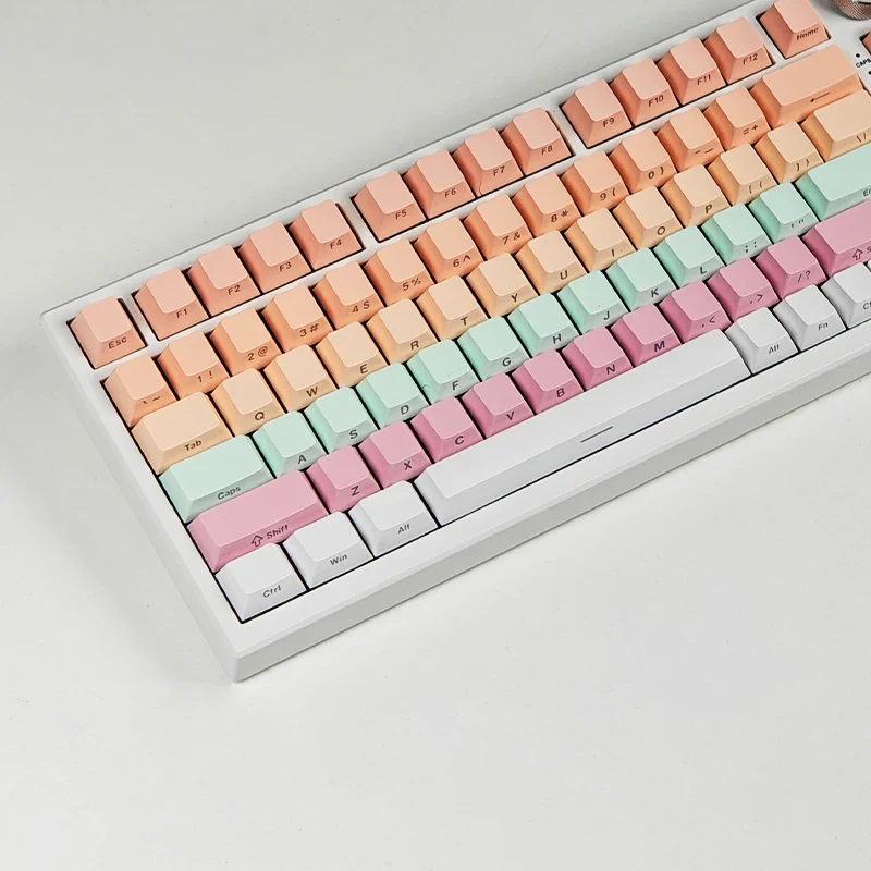 Babysbreath Side Print Shine Through Keycap Cherry Profile Double Shot PBT Keycaps 130 Key for Cherry MX Switches Gamer Keyboard