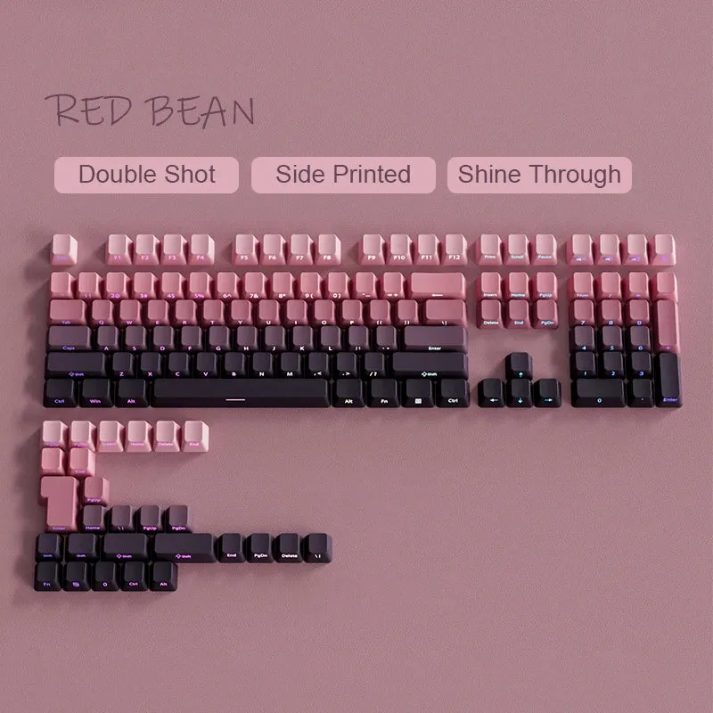 Babysbreath Side Print Shine Through Keycap Cherry Profile Double Shot PBT Keycaps 130 Key for Cherry MX Switches Gamer Keyboard