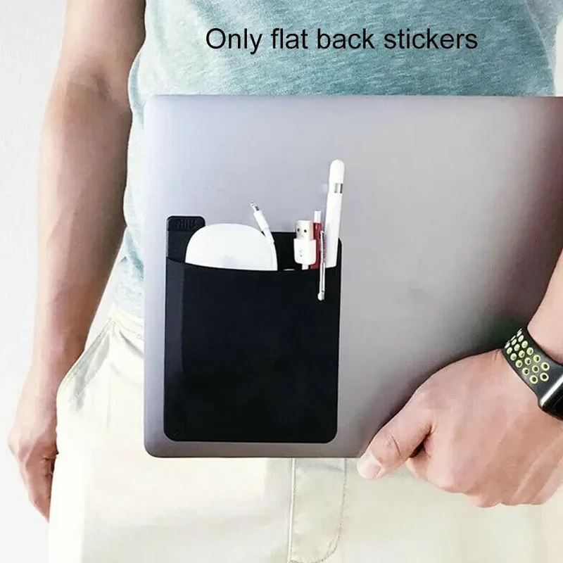 Self Adhesive Laptop Rear Storage Bag for Mouse Digital Hard Drive Pen Pocket Pouch Laptop Accessories