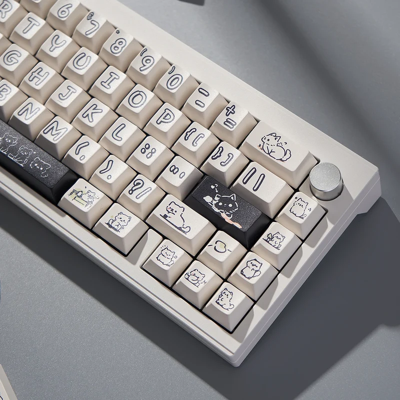 148 Keys Cute Kitten Cat Keycaps DYE-SUB Cherry Profile PBT Keycaps For Cherry MX Switch Mechanical Keyboards