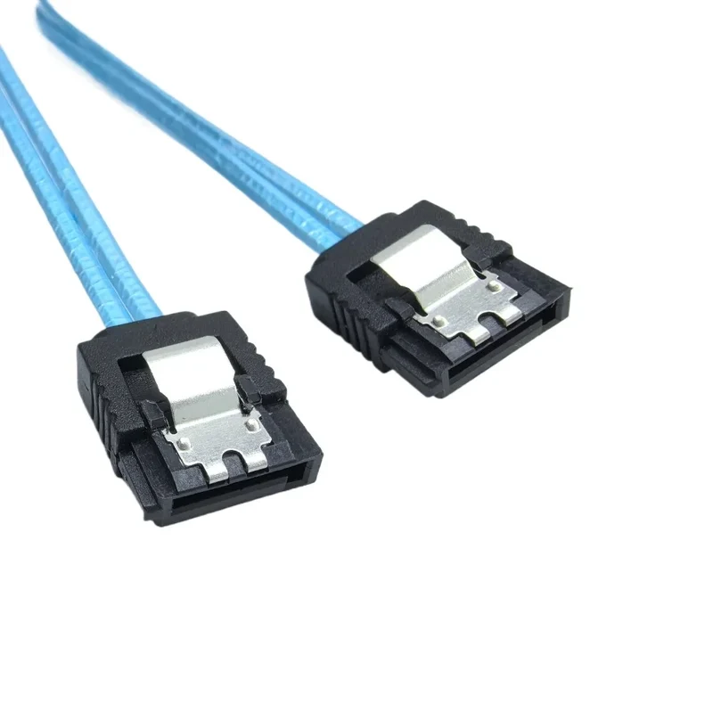 Ultra Short 20cm 7pin SATA 3.0 Female to F/F HDD Hard Drive Data Cable Dual Channel Shielding Blue 6Gbps