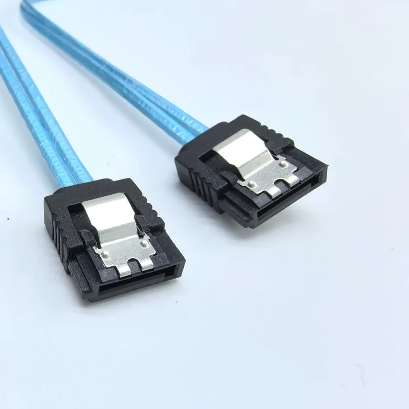 Ultra Short 20cm 7pin SATA 3.0 Female to F/F HDD Hard Drive Data Cable Dual Channel Shielding Blue 6Gbps