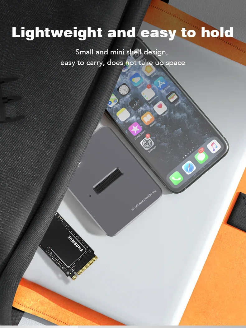 HDD Docking Station M.2 Caddy Box Base Adapter SATA/NVMe SSD Dual Protocol Solid State Mobile Hard Disk Enclosure USB C