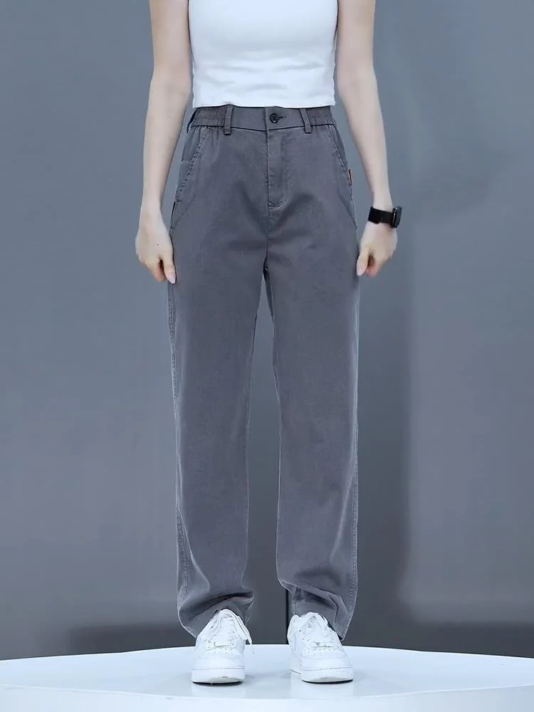 Lyocell Tencel Casual Pants for Men, New Summer Thin Straight-Leg Drapey Wide-Leg Pants, Loose Sports Ice Silk Long Pants