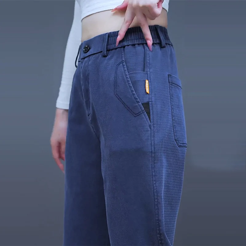 Lyocell Tencel Casual Pants for Men, New Summer Thin Straight-Leg Drapey Wide-Leg Pants, Loose Sports Ice Silk Long Pants