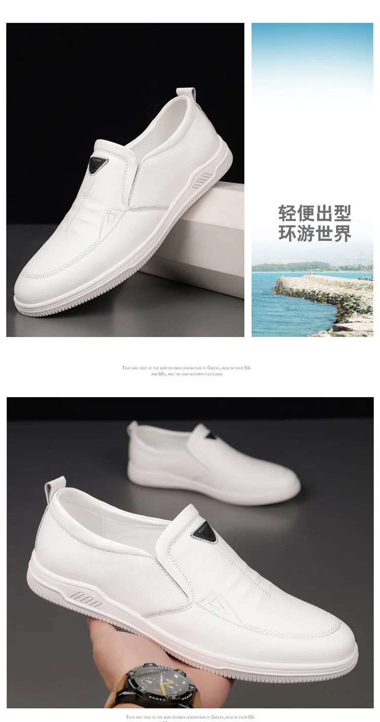 Summer Leather Shoes for Men, Casual Hollow Breathable Clogs, Soft Sole, Soft Mesh Shoes, Foreign Style Men's Shoes, Drop Shipping