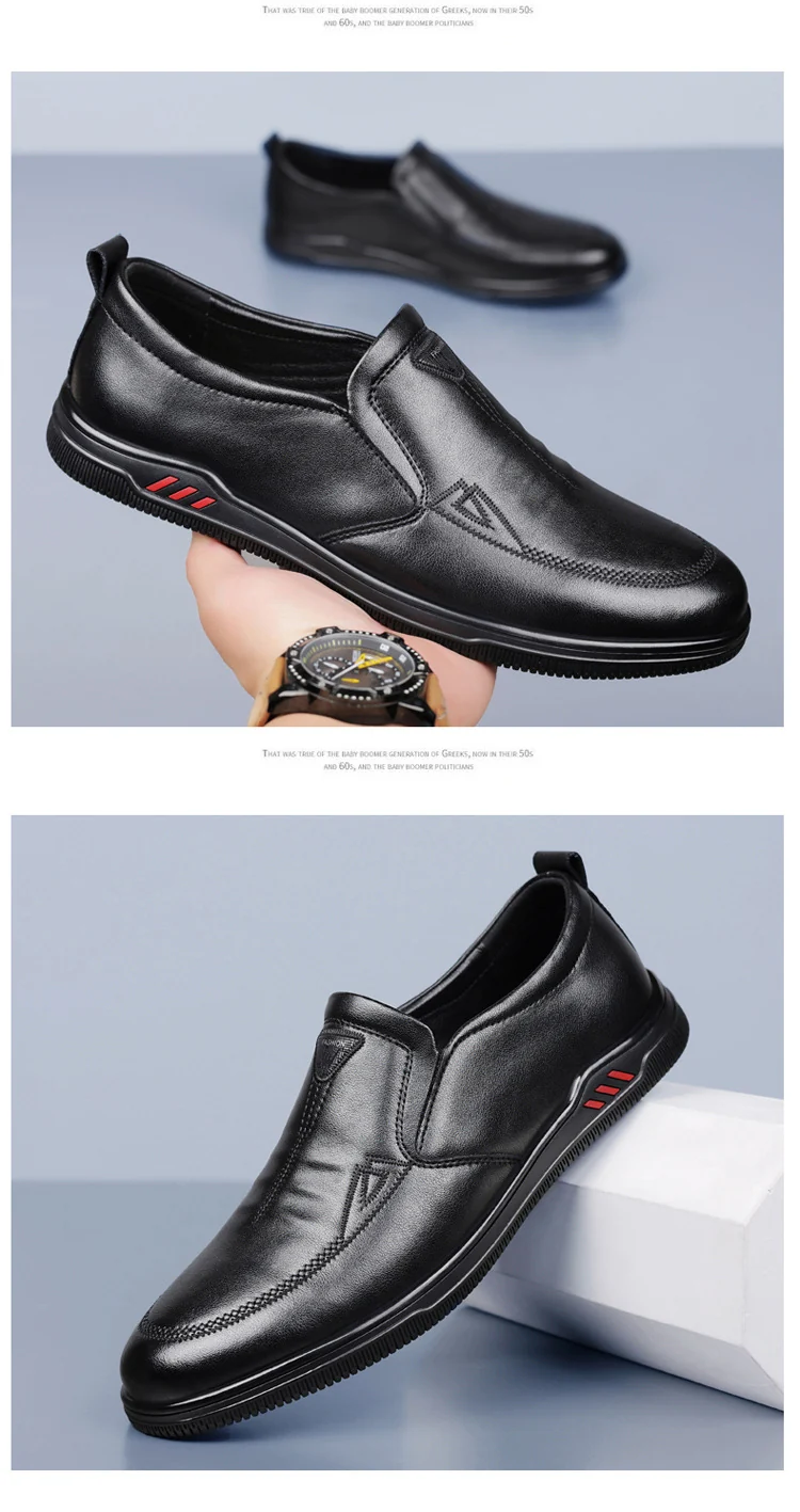 Summer Leather Shoes for Men, Casual Hollow Breathable Clogs, Soft Sole, Soft Mesh Shoes, Foreign Style Men's Shoes, Drop Shipping