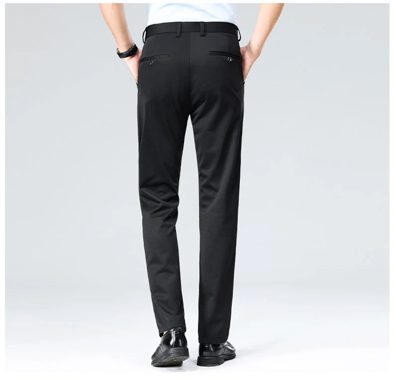 Wholesale casual pants men's four-sided elastic fabric summer ice silk pants trousers trousers high waist breathable iron-free formal trousers