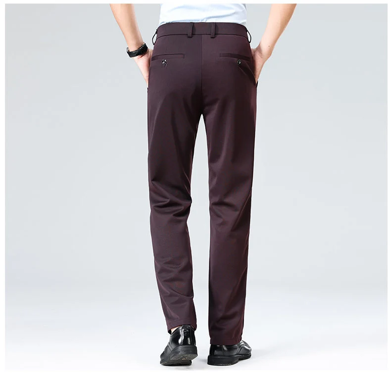 Wholesale casual pants men's four-sided elastic fabric summer ice silk pants trousers trousers high waist breathable iron-free formal trousers