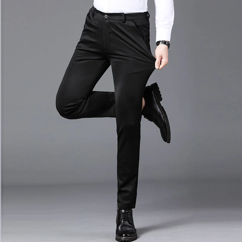 28-40 Summer New Men's Casual Pants Slim-fit Elastic Small Straight Korean Style Suit Pants Men's Pants