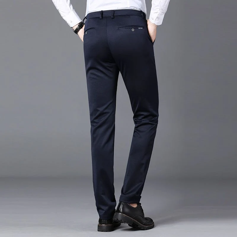 28-40 Summer New Men's Casual Pants Slim-fit Elastic Small Straight Korean Style Suit Pants Men's Pants
