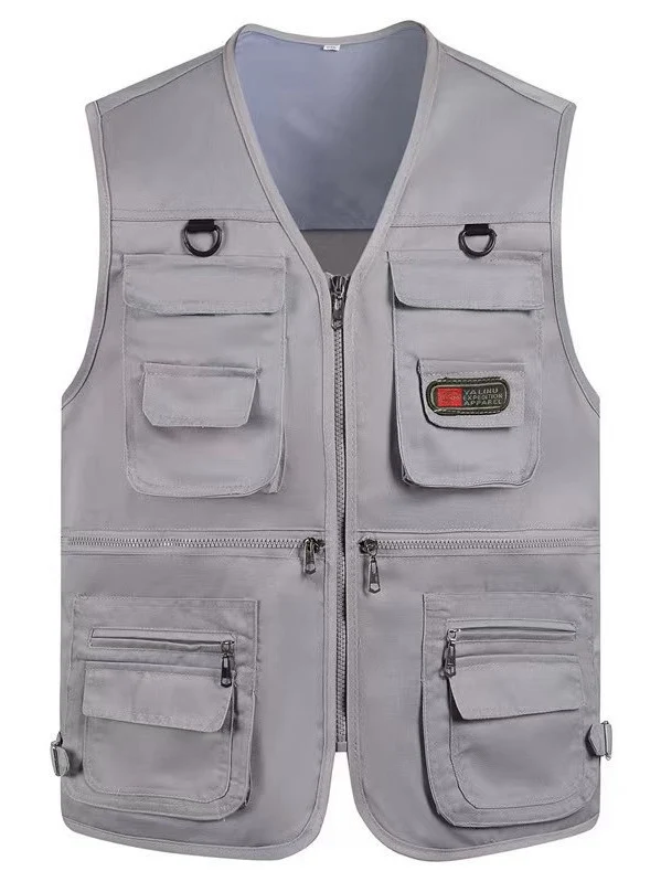 Cross-Border Outdoor Multi-Pocket Vest Men's Fishing Vest Photography Middle-Aged Men's Tops Work Clothes Middle-Aged and Elderly Dad Wear