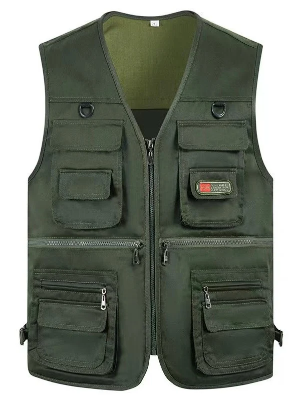 Cross-Border Outdoor Multi-Pocket Vest Men's Fishing Vest Photography Middle-Aged Men's Tops Work Clothes Middle-Aged and Elderly Dad Wear