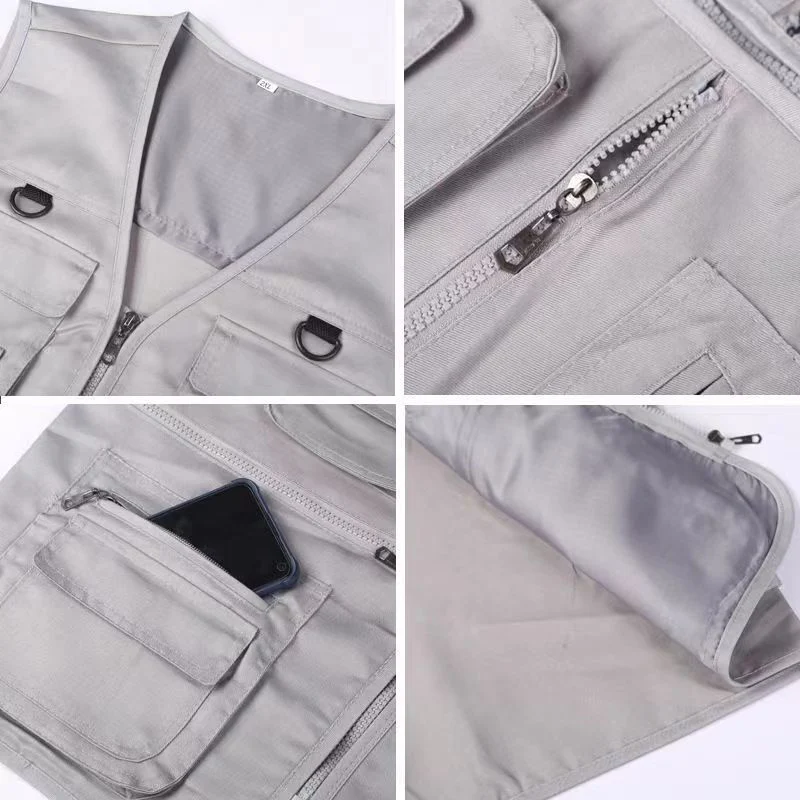 Cross-Border Outdoor Multi-Pocket Vest Men's Fishing Vest Photography Middle-Aged Men's Tops Work Clothes Middle-Aged and Elderly Dad Wear