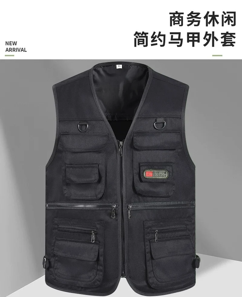 Cross-Border Outdoor Multi-Pocket Vest Men's Fishing Vest Photography Middle-Aged Men's Tops Work Clothes Middle-Aged and Elderly Dad Wear