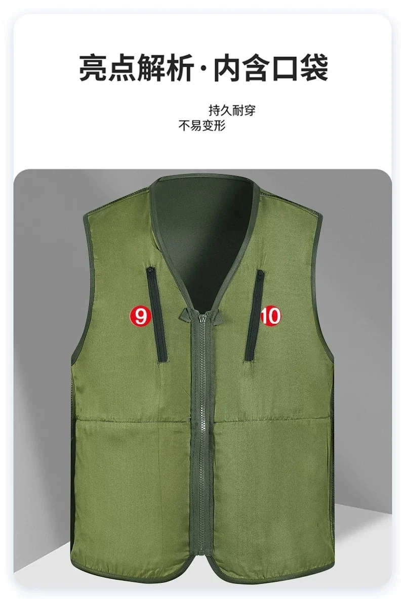 Cross-Border Outdoor Multi-Pocket Vest Men's Fishing Vest Photography Middle-Aged Men's Tops Work Clothes Middle-Aged and Elderly Dad Wear