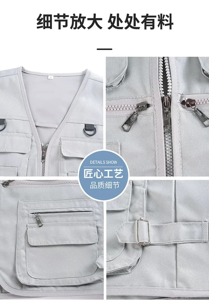 Cross-Border Outdoor Multi-Pocket Vest Men's Fishing Vest Photography Middle-Aged Men's Tops Work Clothes Middle-Aged and Elderly Dad Wear