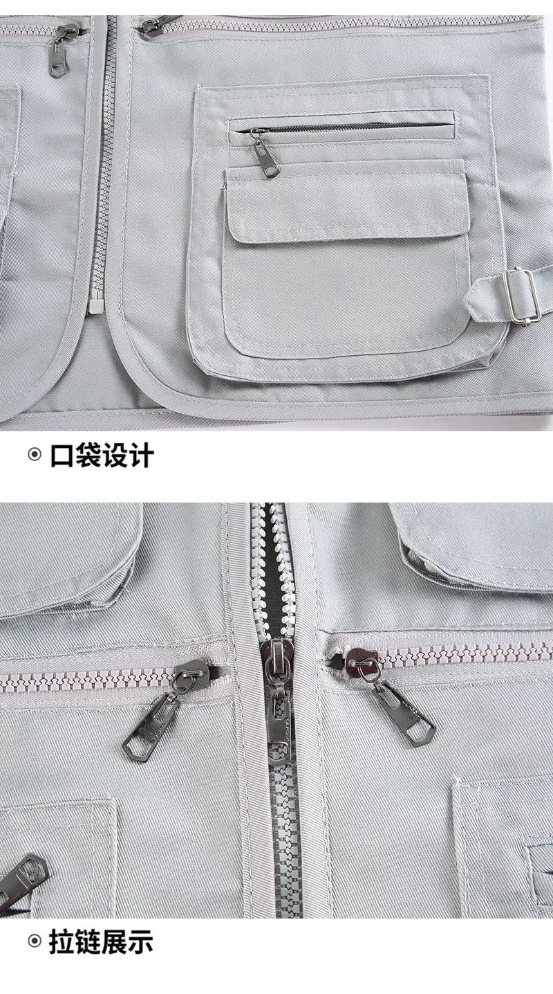 Cross-Border Outdoor Multi-Pocket Vest Men's Fishing Vest Photography Middle-Aged Men's Tops Work Clothes Middle-Aged and Elderly Dad Wear