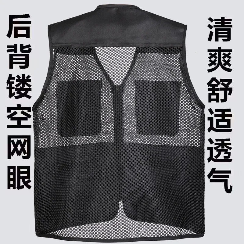 Cross-Border Outdoor Multi-Pocket Vest Men's Fishing Vest Photography Middle-Aged Men's Tops Work Clothes Middle-Aged and Elderly Dad Wear