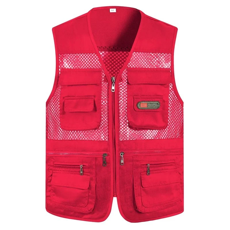 Cross-Border Outdoor Multi-Pocket Vest Men's Fishing Vest Photography Middle-Aged Men's Tops Work Clothes Middle-Aged and Elderly Dad Wear